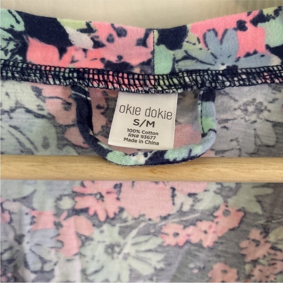 Okie Dokie Floral Wrap Robe Long Sleeve Belted Size S/M Pajama Loungewear - Picture 3 of 6